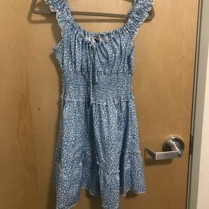 Blue Floral Smock Dress